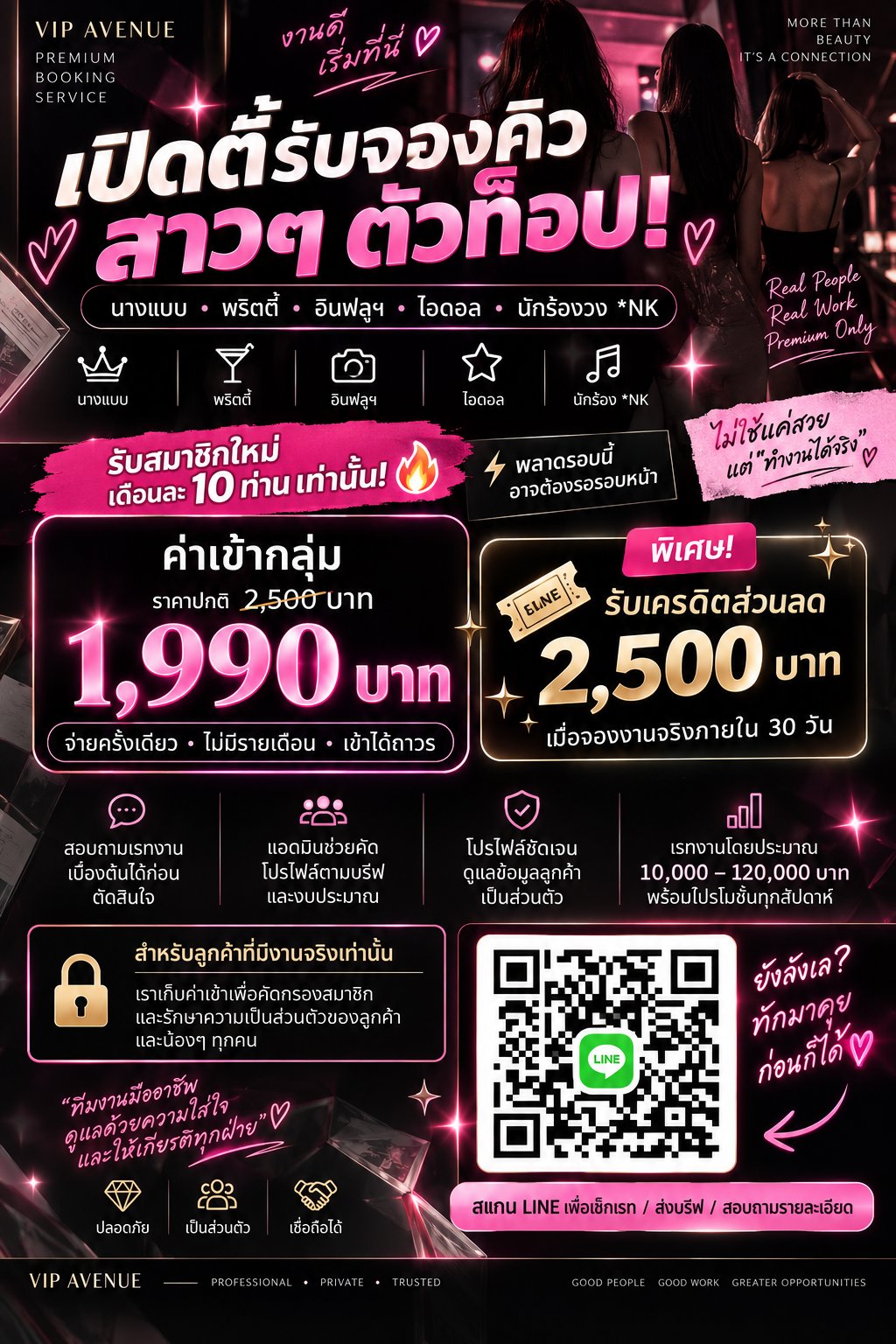 🔥 1,990 เข้าได้ถาวร + รับเครดิต 2,500 บาท จริงเหรอ!? ✨ กลุ่มลับสาวตัวท็อป