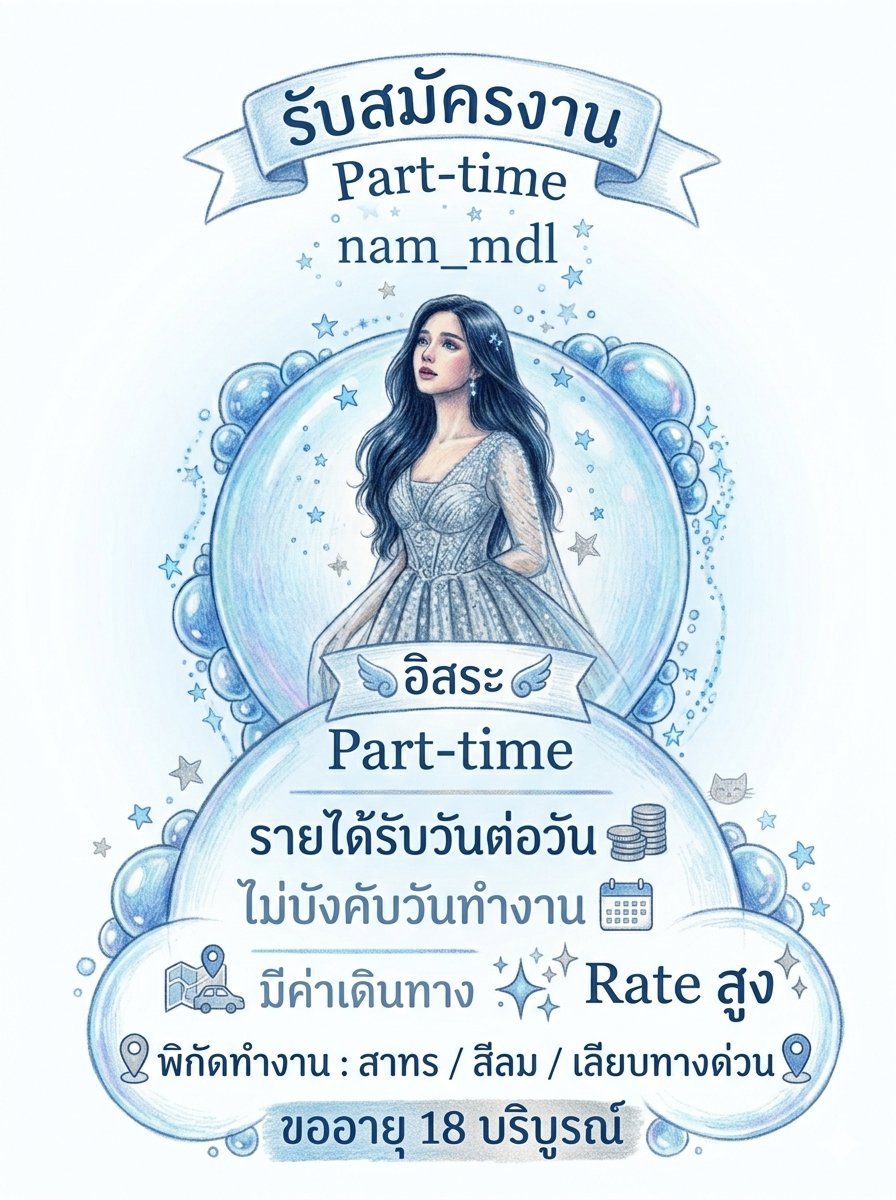   🩵⭐️🩵  P'Nam เปิดรับน้องๆ เรทสูง Parttime ปลอดภัย สาทร / เลียบด่วน มีค่าเดินทาง   🩵⭐️🩵