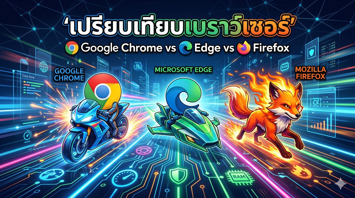 เปรียบเทียบเบราวเซอร์ Google chrome vs Edge vs Firefox ข้อดี ข้อเสียแต่ละตัว